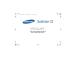 Preview for 1 page of Samsung Solstice II SGH-A817 User Manual