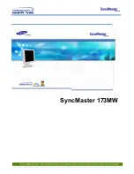 Samsung SyncMaster 173MW Owner'S Manual preview