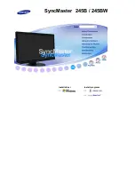 Samsung SyncMaster 245B, 245BW Owner'S Manual preview
