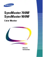 Samsung SyncMaster 700NF Owner'S Instructions Manual preview