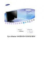 Samsung SyncMaster 920BW User Manual preview