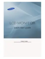 Samsung T200HD - SyncMaster - 20" LCD Monitor Quick Start Manual preview