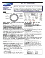 Preview for 1 page of Samsung WA422PRHDWR/AA Fast Track Troubleshooting