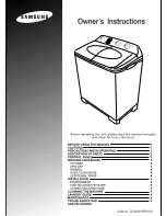 Samsung Washing machine Owner'S Instructions Manual preview