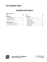 Preview for 1 page of S&C SpeedNet Installation Instructions Manual