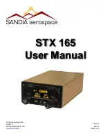 SANDIA aerospace STX 165 User Manual preview