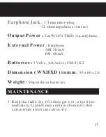 Preview for 17 page of Sangean DT-110 Owner'S Manual