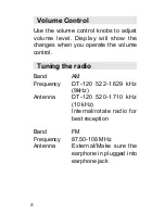 Предварительный просмотр 6 страницы Sangean DT-120 Operating Instructions Manual