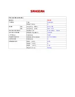 Sangean SR-25 Specifications предпросмотр