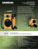 Sangean U-1 Specification Sheet предпросмотр