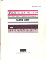 Sansui 1000X Operating Instructions Manual preview