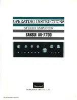 Sansui AU-7700 Operating Instructions Manual preview