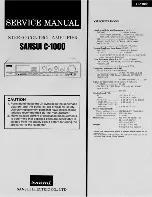 Предварительный просмотр 1 страницы Sansui C-1000 Service Manual