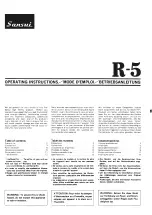 Sansui R-5 Operating Instructions Manual preview