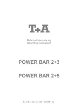 T+A POWER BAR 2+3 Operating Instructions Manual preview