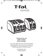 T-Fal AVANTE Instructions For Use Manual preview
