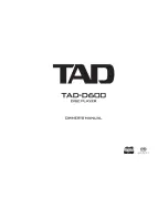 TAD D600 Owner'S Manual preview
