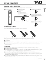 Preview for 9 page of TAD EVOLUTION Series Owner'S Manual