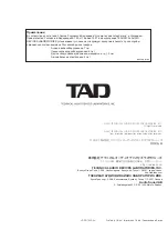 Preview for 36 page of TAD Evolution Two Owner'S Manual