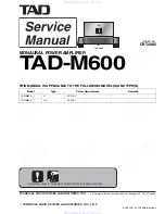 TAD TAD TAD-M600 Service Manual preview
