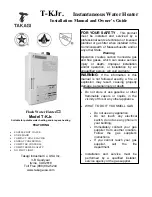 Takagi T-KJr Installation Manual And Owner'S Manual preview
