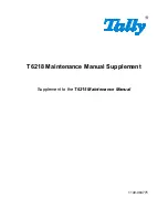 Предварительный просмотр 1 страницы Tally T6218 Maintenance Manual Supplement