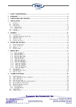 Предварительный просмотр 2 страницы Tamson Instruments PMT TV2000MKII Manual