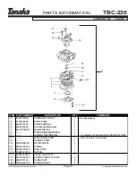 Предварительный просмотр 9 страницы Tanaka TBC-230 series Illustrated Parts Manual