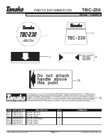 Предварительный просмотр 15 страницы Tanaka TBC-230 series Illustrated Parts Manual