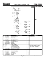 Preview for 6 page of Tanaka TBL-7800/R Illustrated Parts Manual