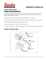 Предварительный просмотр 4 страницы Tanaka TSW-210 Owner'S Manual