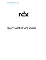 Предварительный просмотр 1 страницы Tandberg Data RDX QuikStor User Manual