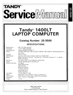 Tandy 1400LT Service Manual preview