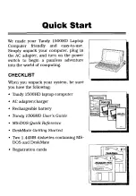 Preview for 2 page of Tandy 1500HD Quick Start