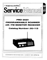 Tandy Radio Shack Realistic PRO-2021 Service Manual preview