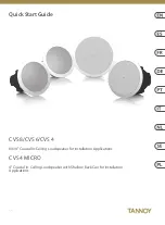 Tannoy CVS 8 Quick Start Manual предпросмотр