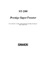 Tannoy Prestige SuperTweeter ST200 Manual preview