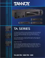 Preview for 1 page of Tannoy TA 1400 Technical Specifications