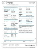 Preview for 2 page of Tannoy VQ 100 Manual