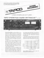 Tapco CP500 Specification Sheet предпросмотр