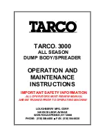 TARCO T-3000 Operation And Maintenance Instructions preview