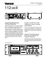 Tascam 112mkII Specifications предпросмотр