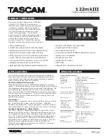 Preview for 1 page of Tascam 122MKIII Technical Documentation