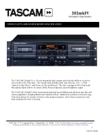 Предварительный просмотр 1 страницы Tascam 202mkIV Consultant’S Specification