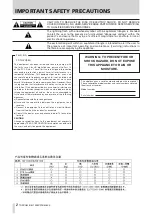 Preview for 2 page of Tascam BB-800 Owner'S Manual