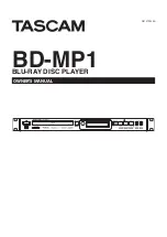 Tascam BD-MP1 Owner'S Manual preview