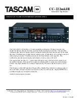 Tascam CC-222mkIII Consultant’S Specification preview