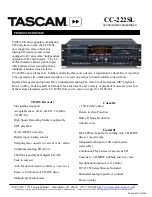 Tascam CC-222SL Technical Documentation preview