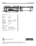 Preview for 3 page of Tascam CD-305 Quick Manual