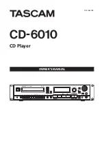 Tascam CD-6010 Owner'S Manual preview